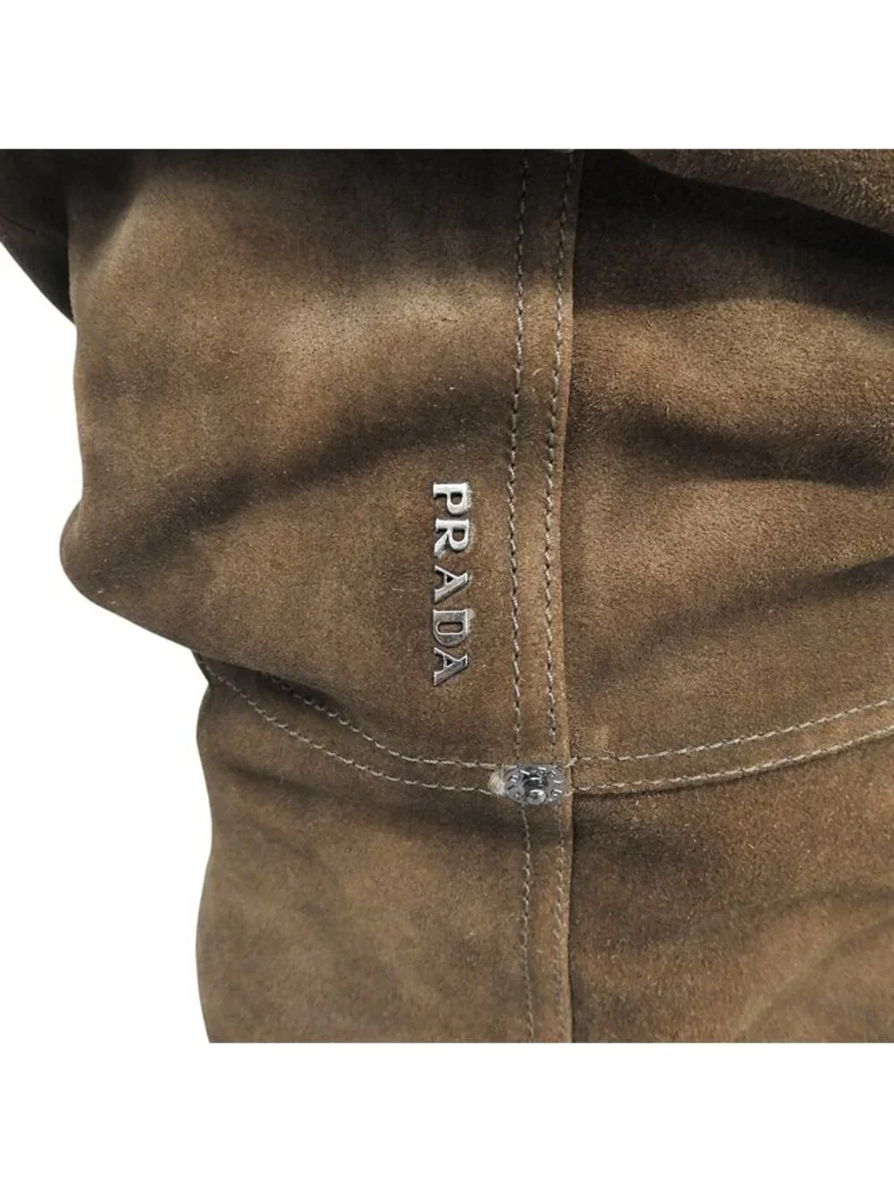 Prada Suede Long Boots Shoes Brown